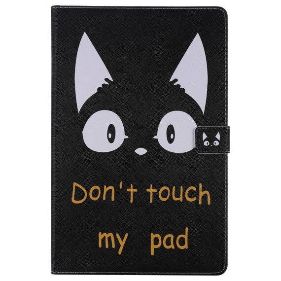 Per Lenovo Tab M10 Plus TB-X606F Custodia in pelle a vibrazione orizzontale con motivo dipinto con supporto e slot per schede e portafoglio e funzione di sospensione / sveglia (orecchie di gatto)
