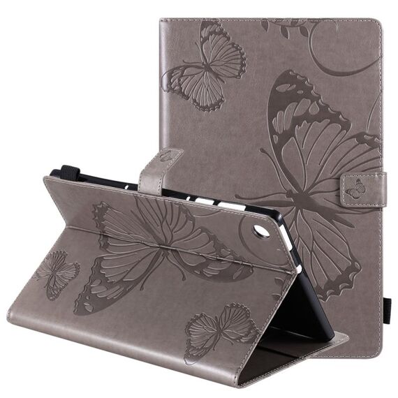 Per Lenovo Tab M10 Plus TB-X606F Custodia in pelle a vibrazione orizzontale con motivo a farfalla stampato a pressione con supporto e slot per schede e portafoglio e funzione sleep / Wake-up