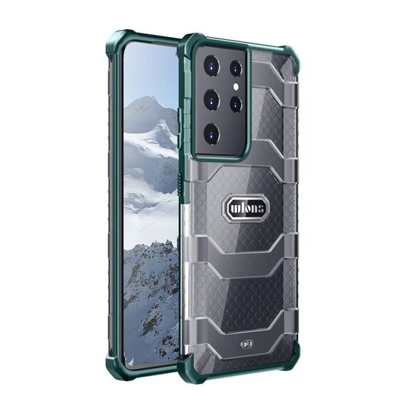 Per Samsung Galaxy S21 Ultra / S30 Ultra wlons Explorer Series PC + Custodia protettiva in TPU (verde scuro)