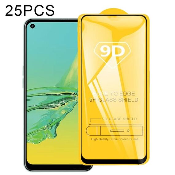 Per OPPO A33 2020 25 PCS 9D Pellicola integrale a colla full schermo integrale