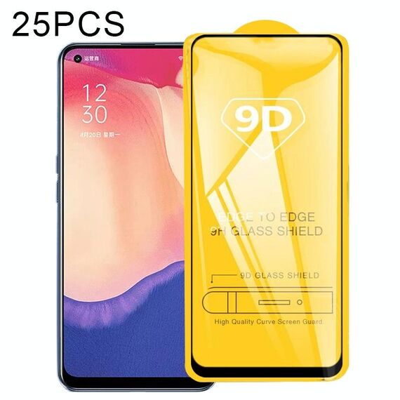 Per OPPO RENO4 SE 25 PCS 9D Pellicola intera a colla a schermo intero