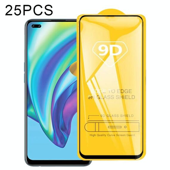 Per OPPO RENO4 Lite 25 PCS 9D Pellicola intera a schermo intero Pellicola in vetro temperato