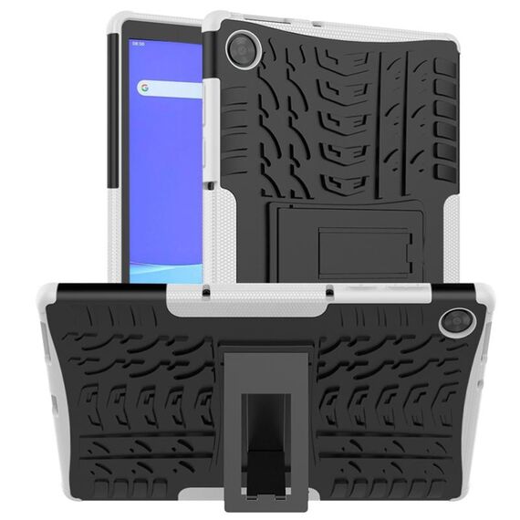 Per Lenovo Tab M10 HD Gen 2 (TB-X306F) Custodia antiurto per pneumatici TPU + PC con supporto (bianco)