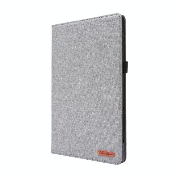 Per Lenovo Tab P11 Custodia protettiva in TPU con vibrazione orizzontale + tessuto in pelle PU con clip per biglietto da visita (grigio)