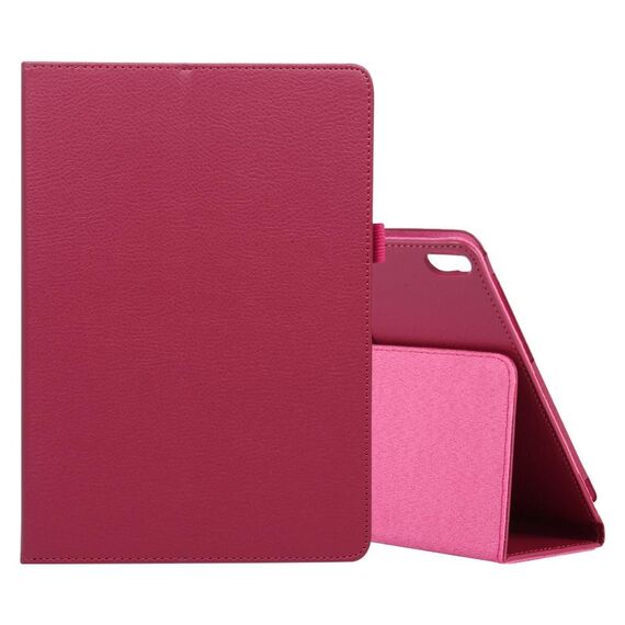 Per Lenovo Smart Tab M10 / P10 10.1 pollici Litchi Texture Custodia in pelle a vibrazione orizzontale in tinta unita con supporto e slot per penna (rosa rossa)