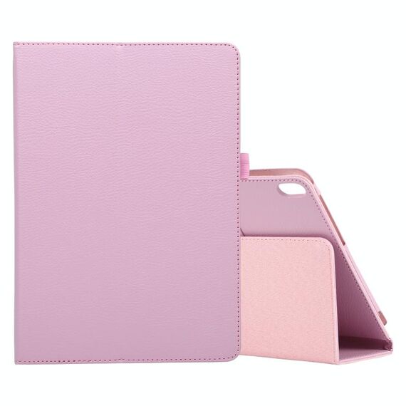 Per Lenovo M10 Plus TB-X606F Custodia in pelle a vibrazione orizzontale in tinta unita con struttura litchi con supporto e slot per penna (rosa)