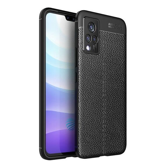 Custodia antiurto TPU per vivo S9 Litchi Texture (nera)