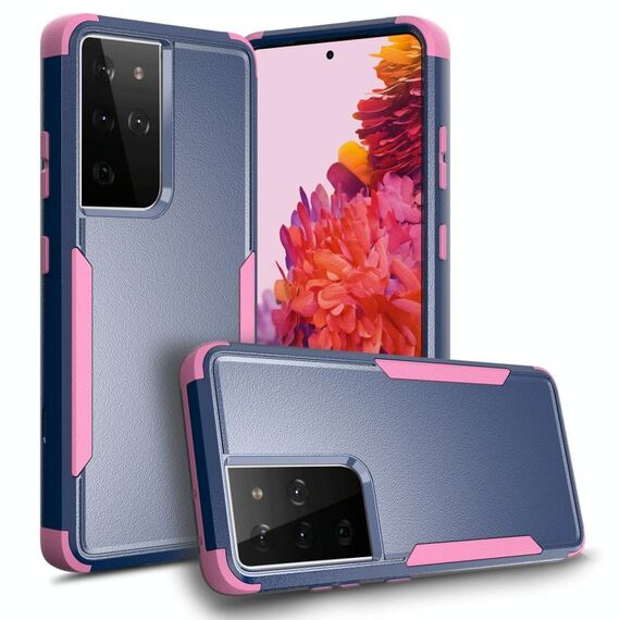 Per Samsung Galaxy S21 Ultra 5G TPU + custodia protettiva antiurto PC (Royal Blue + Pink)