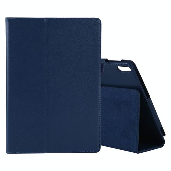 Per Lenovo TAB 4 10 PLUS (TB-X704) / TAB 4 10 (TB-X304) Litchi Texture Custodia in pelle orizzontale in pelle orizzontale con supporto e penna (blu scuro)