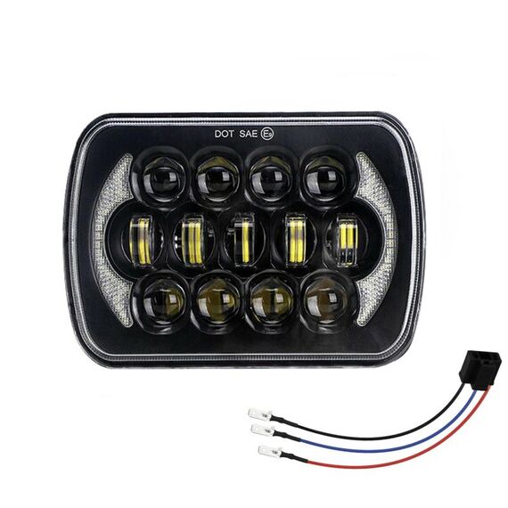 7 pollici (5x7) / (7x6) H4 DC 9V-30V 30000LM 300W 8LEDS Auto Forma quadrata LED Lampade a LED per Jeep Wrangler