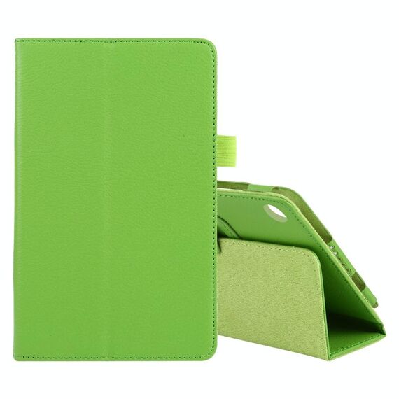 Per Lenovo Tab M7 Litchi Texture Colore solido Colore orizzontale in pelle flip in pelle con supporto e slot da penna (verde)