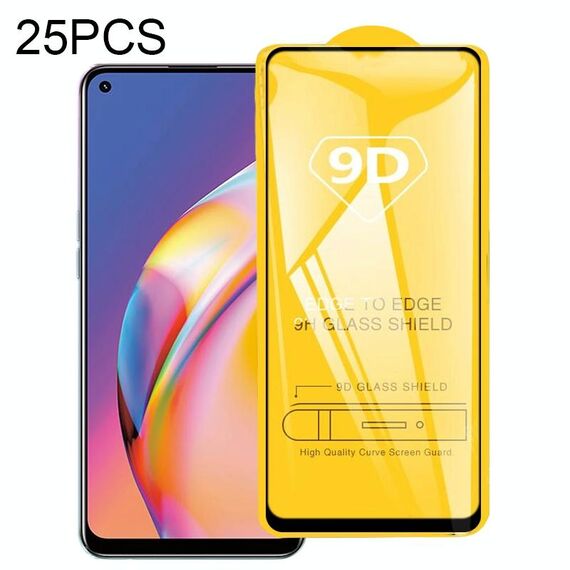 Per OPPO A94 5G / 4G 25 PCS 9D Pellicola integrale in colla a schermo intero