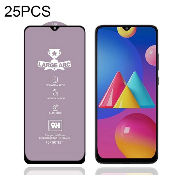 Per Samsung Galaxy M02S 25 PCS 9H HD GRANDE Arc High Allumina Full Screen Temperato in vetro temperato