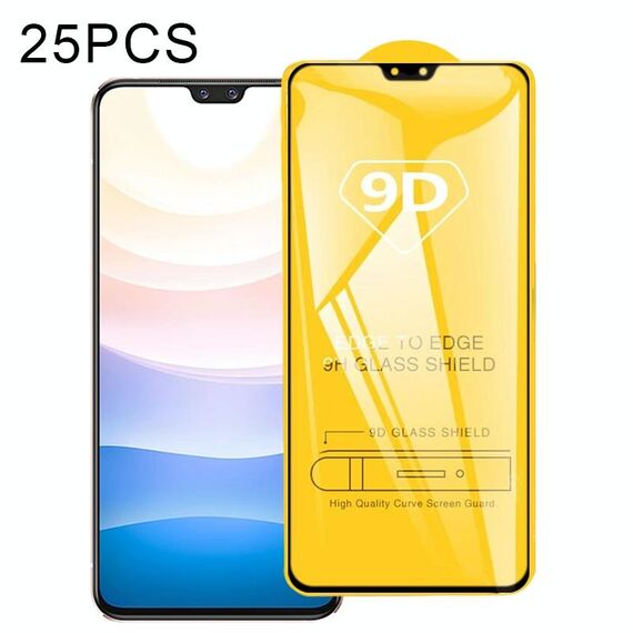 Per vivo S9 25 PCS 9D colla a schermo intero a schermo intero in vetro temperato