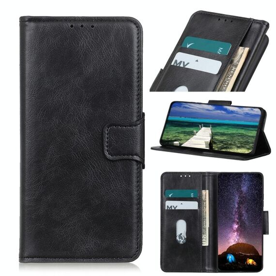 Per Asus Rog Phone 5 Mirren Crazy Horse Texture Custodia orizzontale in pelle flip con titolare e slot per schede e portafoglio (nero)