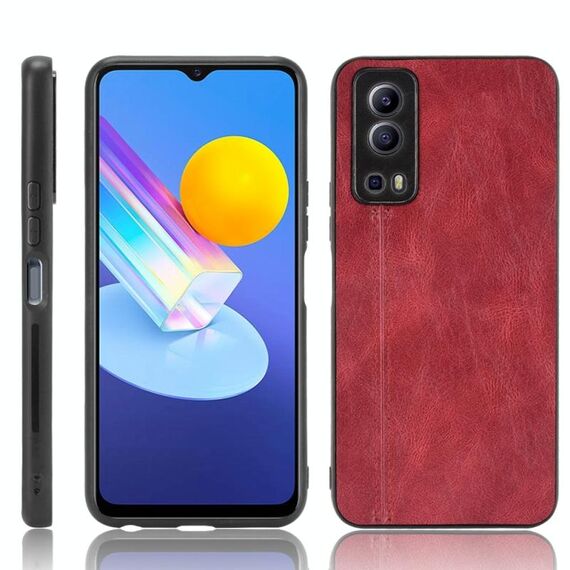 Per Vivo Y72 5G / IQOO Z3 5G antiurto antiurto cucito modello di mucca pc + custodia PU + TPU (rosso)