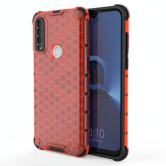 Per Alcatel 1s (2020) Ambito antiurto PC + custodia TPU (rosso)