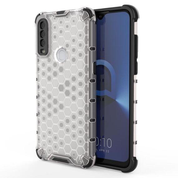 Per Alcatel 1s (2020) Ambito antiurto PC + custodia TPU (bianco)