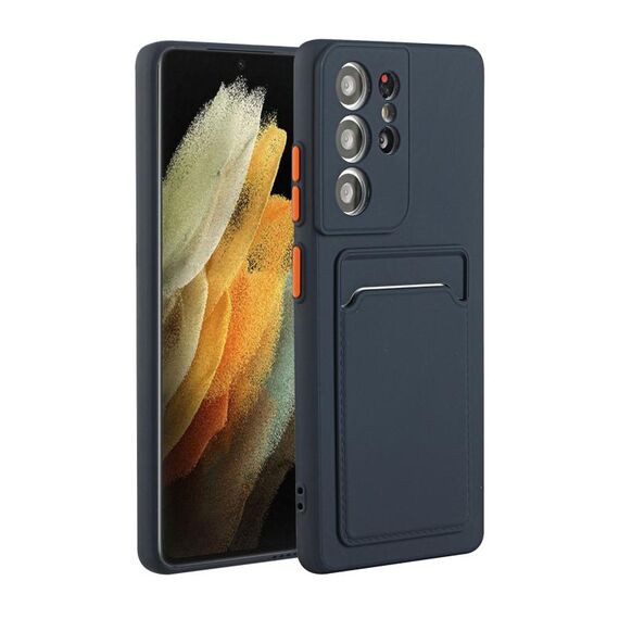 Per Samsung Galaxy S21 Ultra 5G Slot Slot Design Design antiurto TPU Cassa protettiva (blu scuro)