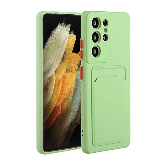 Per Samsung Galaxy S21 Ultra 5G Slot Slot Design Design antiurto TPU Cassa protettiva (verde)