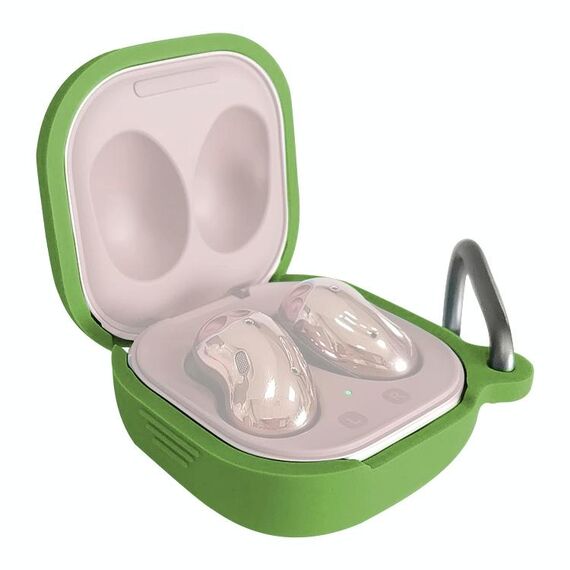 Per Samsung Galaxy Boccioli Live / Pro Bluetooth Auricolare Auricolare Custodia protettiva in silicone con gancio (erba verde)