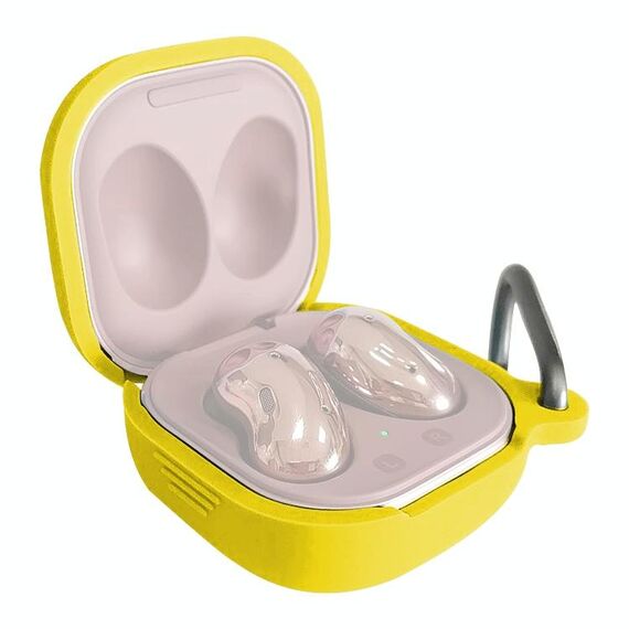 Per Samsung Galaxy Boccioli Live / Pro Bluetooth Auricolare Auricolare Cassa protettiva in silicone con gancio (giallo)