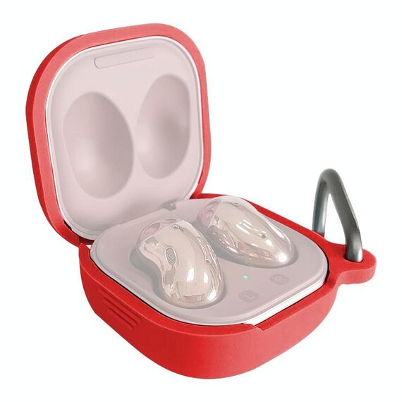 Per Samsung Galaxy Buds Live / Pro Bluetooth Auricolare Custodia protettiva in silicone con gancio (rosso)