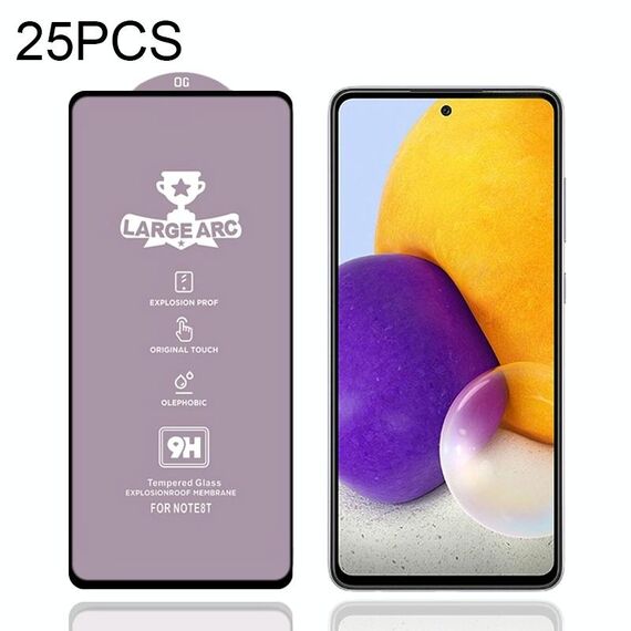 Per Samsung Galaxy A72 4G 25 PCS 9H HD Grande Arc High Allumina Full Screen a schermo intero Pellicola in vetro temperato