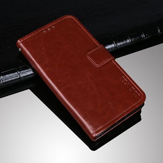 Per Asus Zenfone 8 ZS590KS Idewei Crazy Horse Texture Custodia in cuoio orizzontale in pelle con supporto e carte e portafoglio (Brown)