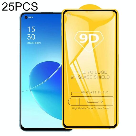 Per Oppo Reno6 5G / Reno7 5G / Reno7 SE 5G 25 PCS 9D Colla completa Film Glass temperata a schermo intero