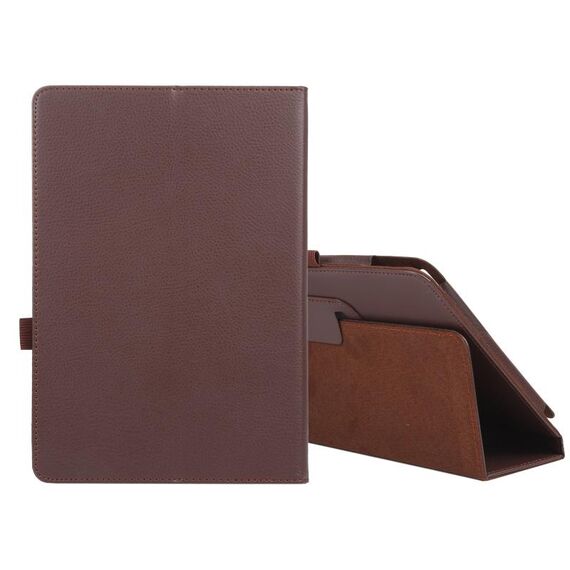 Per Amazon Fire HD 10 2021 Litchi Texture Custodia in pelle orizzontale orizzontale a colori con supporto e penna (marrone)