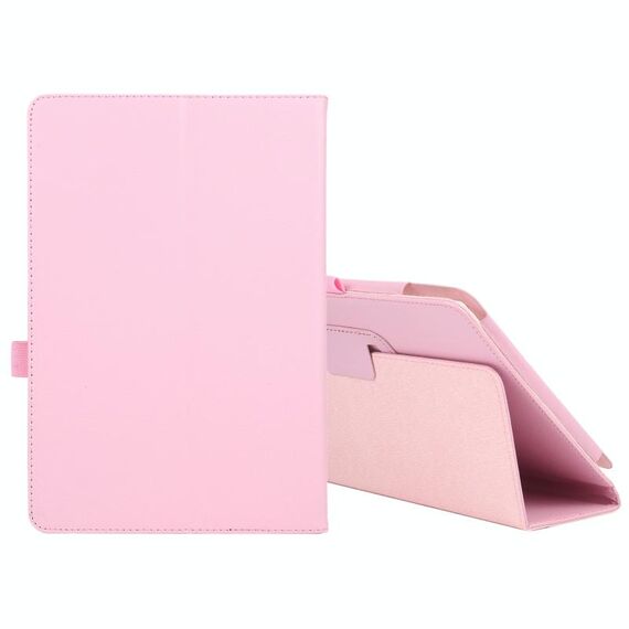 Per Amazon Fire HD 10 2021 Litchi Texture Custodia in pelle orizzontale in pelle orizzontale con supporto e slot da penna (rosa)