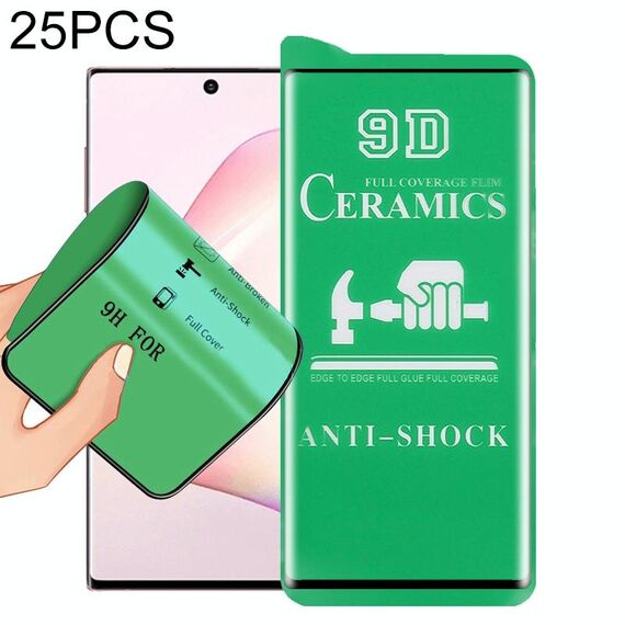 Per Samsung Galaxy Note10 25 PCS 9D Full Screen full Glue Pellicola in ceramica