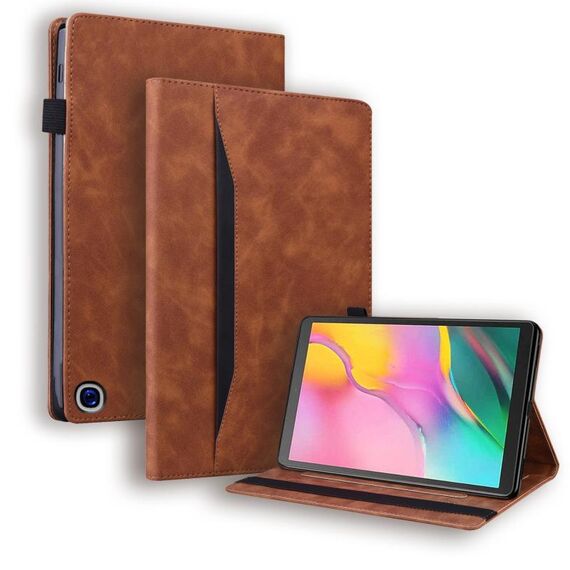 Per Amazon Fire HD 10/10 Plus 2021 Business Affari Antifurto Caso di cuoio orizzontale in pelle orizzontale con titolare e slot per schede e fotogrammi e slot per foto e slot per photo e slot per slot / Sleep / Wake-up (Brown)