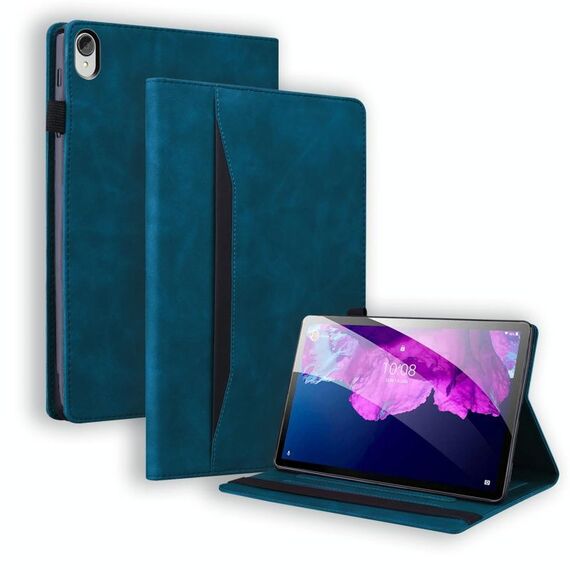 Per il caso Tab Lenovo P11 TB-J606F Affari antiurto Ribaltamento orizzontale in pelle con Holder & carta Slot & Photo Frame & Pen Slot (blu)