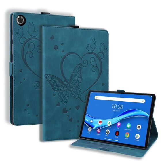 Per Lenovo Tab M10 PLUS TB-X606F TB-X606x Love Butterfly Pattern Horizontal flip custodia in pelle con supporto (blu)