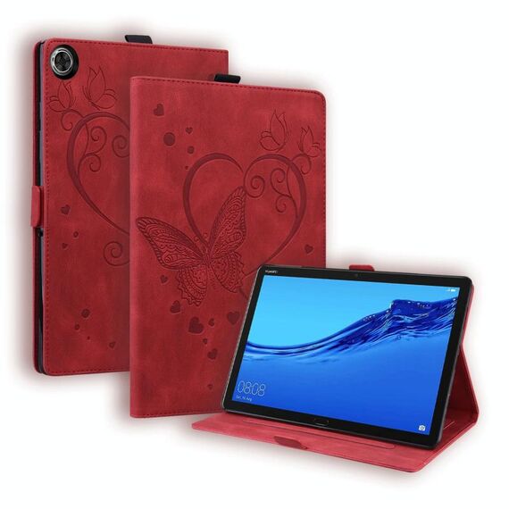 Per Huawei MediaPad M5 Lite 8 / Honor Tab 5 Love Butterfly Pattern Horizontal flip custodia in pelle con supporto (rosso)