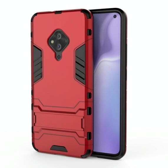 Per Vivo S5 Custodia protettiva antiurto per PC + TPU con supporto invisibile (rosso)