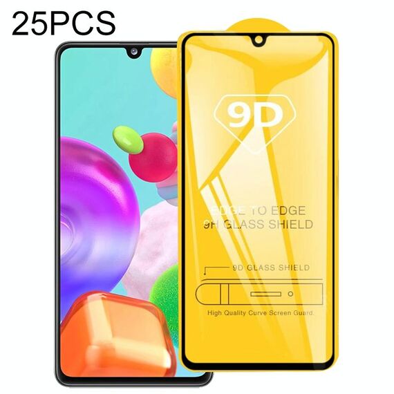 Per Galaxy A41 25 PCS 9D Full Glue Pellicola in vetro temperato a schermo intero
