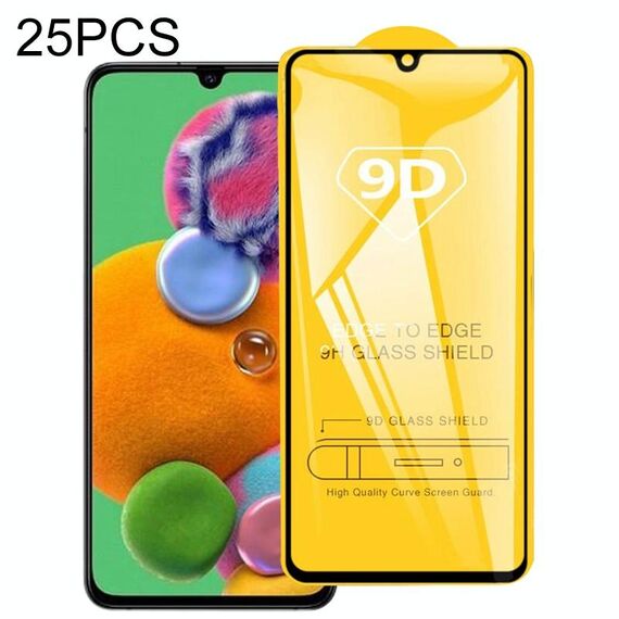 Per Galaxy A81 25 PCS 9D Full Glue Pellicola in vetro temperato a schermo intero