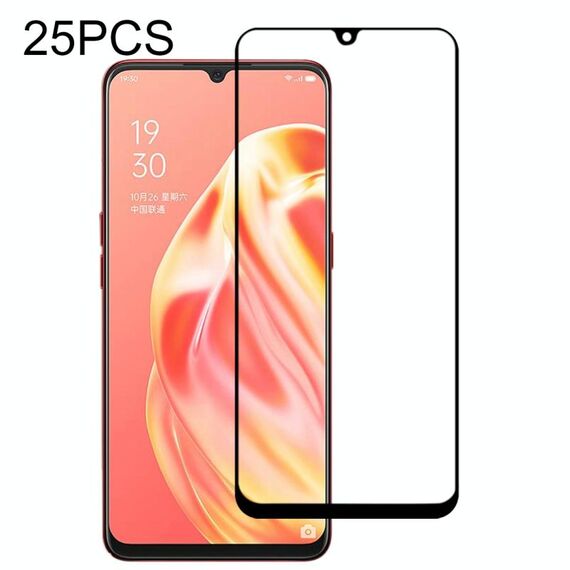 25 PCS 9H Surface Hardness 2.5D Colla intera a schermo intero Pellicola in vetro temperato per OPPO A91