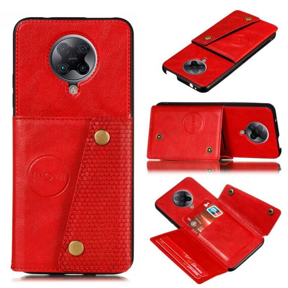 Per Vivo S6 Custodia protettiva magnetica antiurto PU + TPU con slot per schede (rosso)