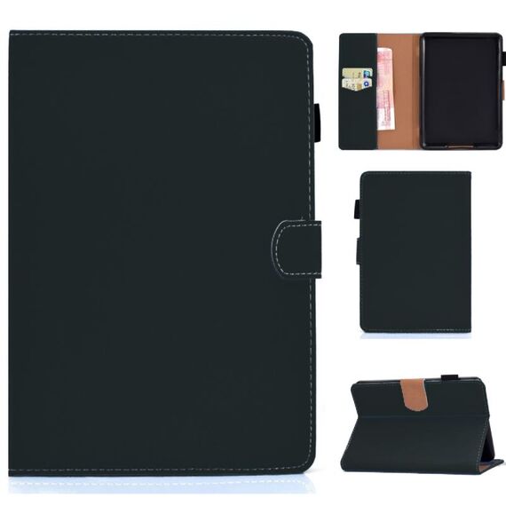 Per Kindle Paperwhite 4/3/2/1 Tablet PC a tinta unita Custodia in pelle con vibrazione orizzontale magnetica universale con slot per schede e supporto (verde)