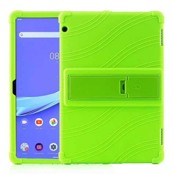 Custodia protettiva in silicone per tablet PC Lenovo Tab E10 con staffa invisibile (verde)