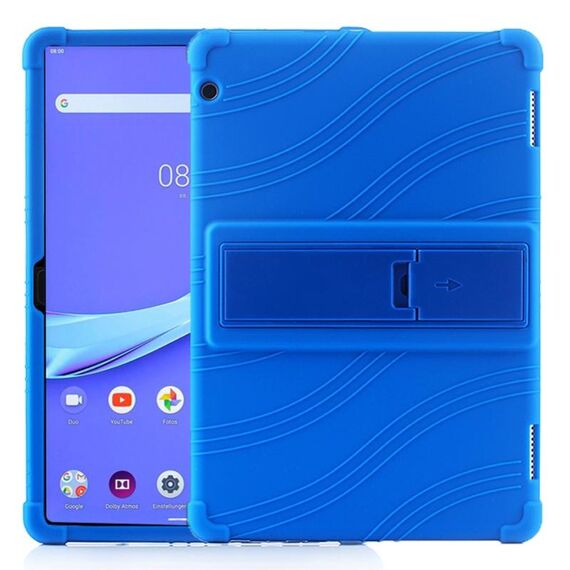 Custodia protettiva in silicone per tablet PC Lenovo Tab E10 con staffa invisibile (blu scuro)