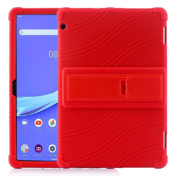 Custodia protettiva in silicone per tablet PC Lenovo Tab E10 con staffa invisibile (rossa)