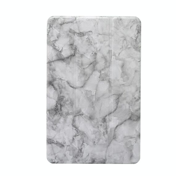 Per Huawei MatePad 10,4 pollici (2020) Custodia in pelle a ribaltamento orizzontale con motivo a trama marmo, con supporto a tre pieghe e funzione di sospensione / sveglia (nero grigio)