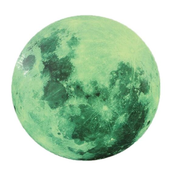3 Pz AFG33003 Decorazione della casa Stelle luminose Stelle Moon PVC Adesivi, Specifica: Green Moon 20cm