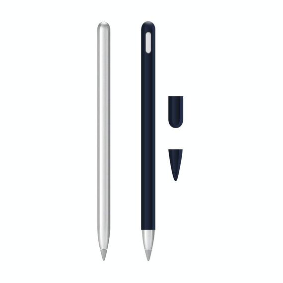2 Set 3 in 1 coperchio protettivo in silicone Stilo + Penna a due colori Set per Huawei M-matita (Midnight Blue)