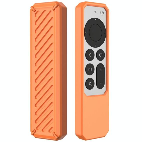 2 PCS Telecomando Coperchio di protezione in silicone anti-caduta antiscivolo, modello applicabile: per Apple TV 4K 2021 (arancione)